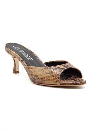 Brown Python-print leather mule JULIE DEE | VE112BISCQUIZ